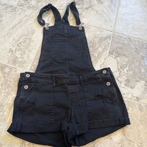 Hollister Low Rise Denim Short Overalls